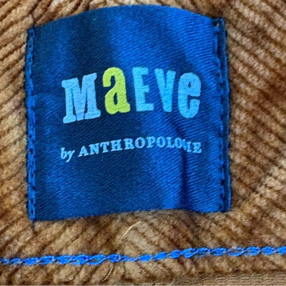 Maeve by Anthropologie The Colette Corduroy Wide Leg Crop Pants Brown Caramel 33 - Picture 7 of 9